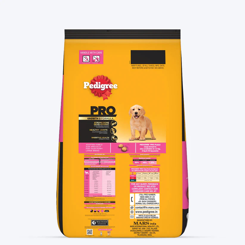 Pedigree PRO Expert Nutrition Dry Dog Food For Large Breed Puppy (3-18 Months) - Heads Up For Tails
