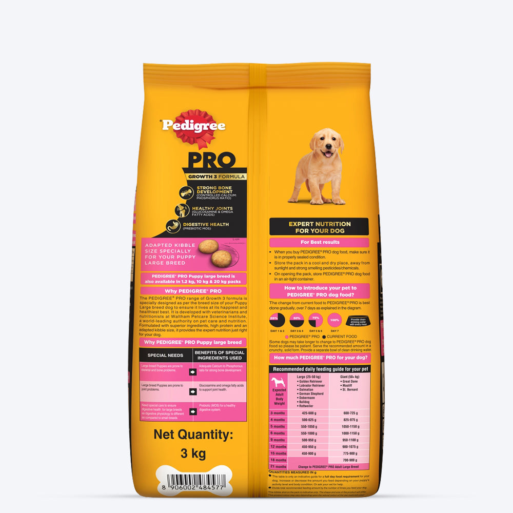 Pedigree dry dog food best sale nutritional information