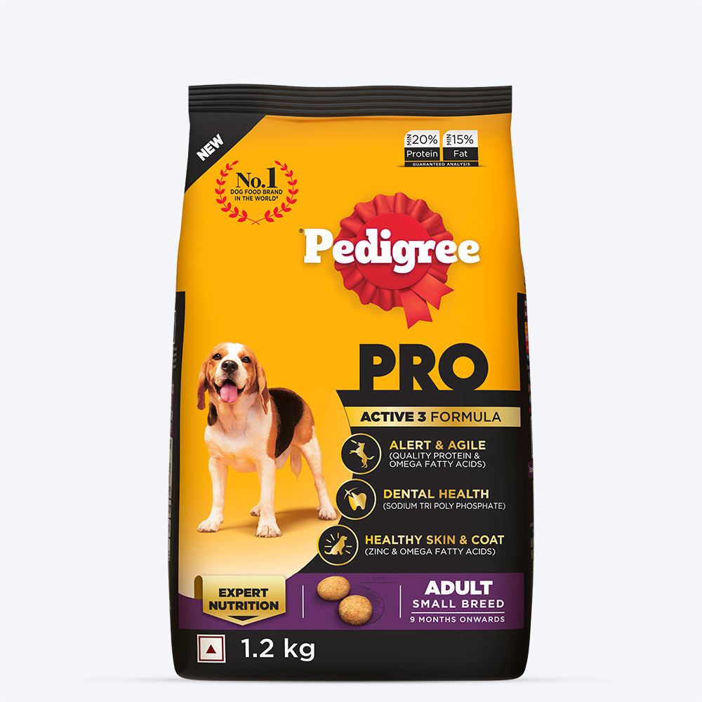 Pedigree PRO Expert Nutrition Adult Small Breed Dogs (9 Months Onwards) Dry Dog Food - Heads Up For Tails