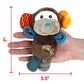 GiGwi Plush Friendz Dog Toy - Monkey (with Squeaker) - Heads Up For Tails