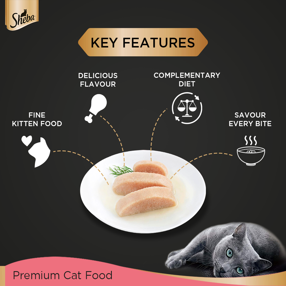 Sheba Rich Chicken Premium Loaf Wet Kitten Food - 70 g (Pack Of 12)-5