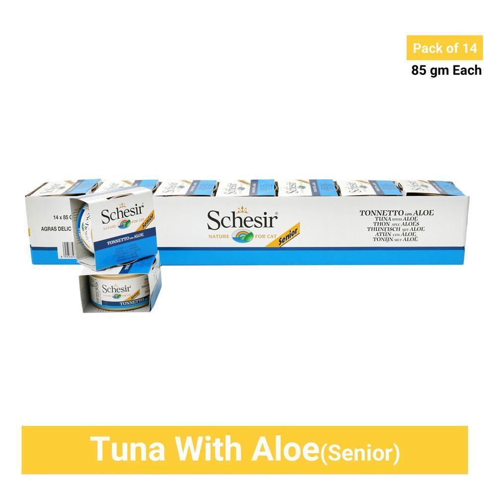 Schesir Senior Wet Cat Food Tuna with Aloe 85 gm