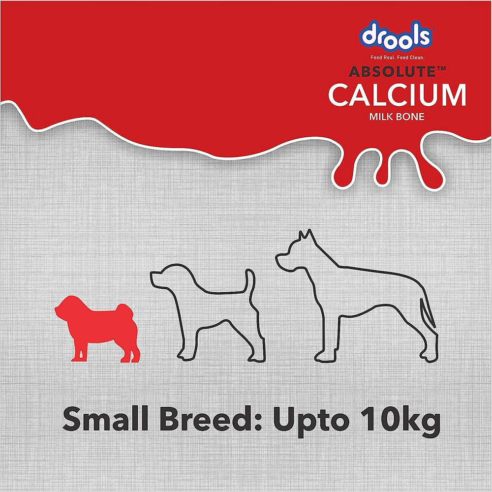 Drools Absolute Calcium Milk Bone For Small Breed Dogs - Dog Supplement - 10 Pcs - Heads Up For Tails