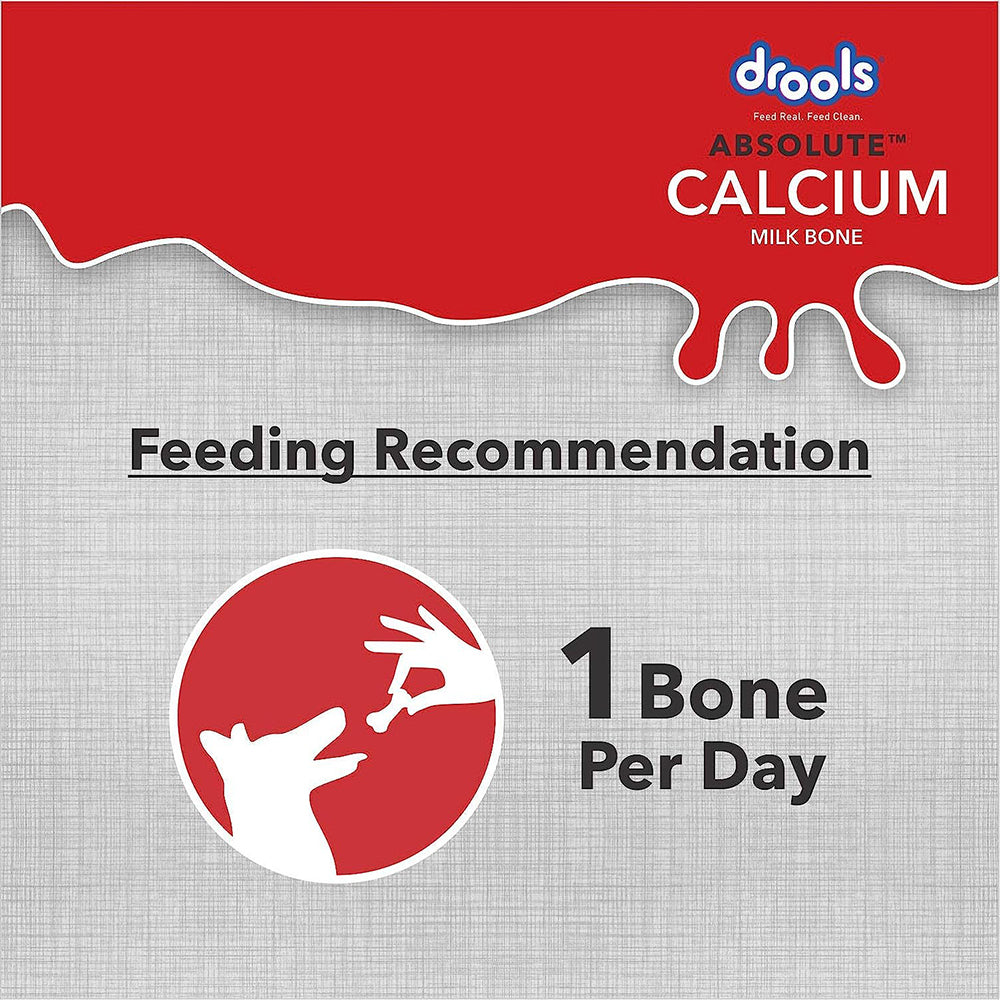 Drools Absolute Calcium Milk Bone For Small Breed Dogs - Dog Supplement - 10 Pcs - Heads Up For Tails