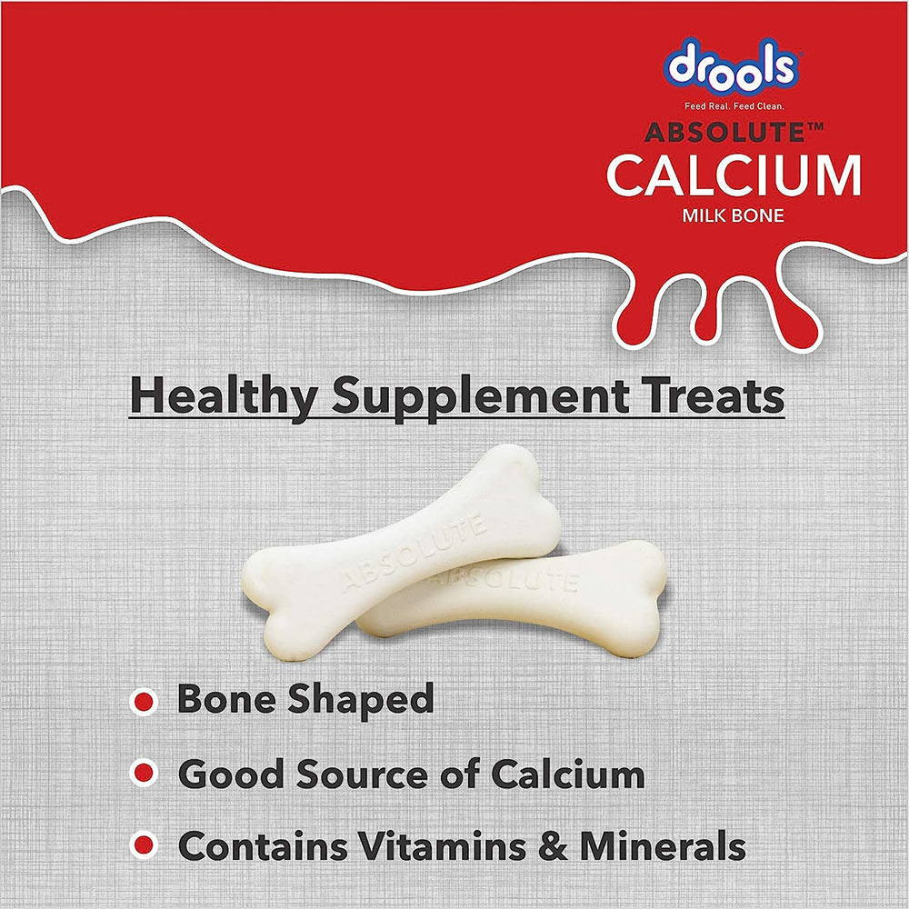 Drools Absolute Calcium Milk Bone For Small Breed Dogs - Dog Supplement - 10 Pcs - Heads Up For Tails