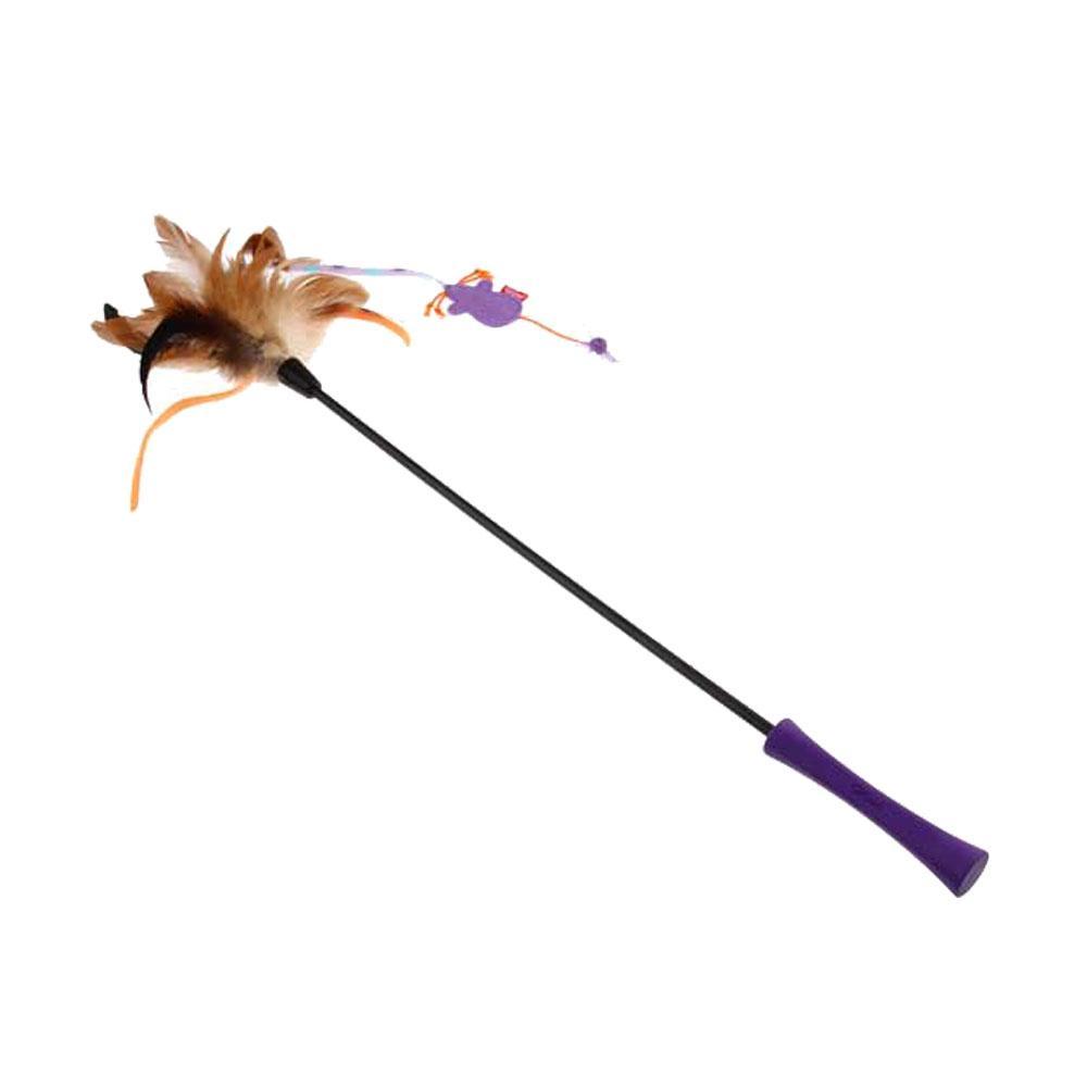 Gigwi 'Feather Teaser' Catwand with Naturals Feather and TRP Handle Cat Toy