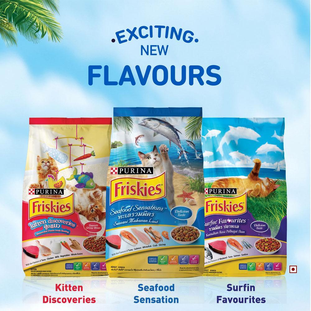 Purina Friskies Seafood Sensations Adult Cat Food Tuna Salmon Whitefish Cran With Shrimp