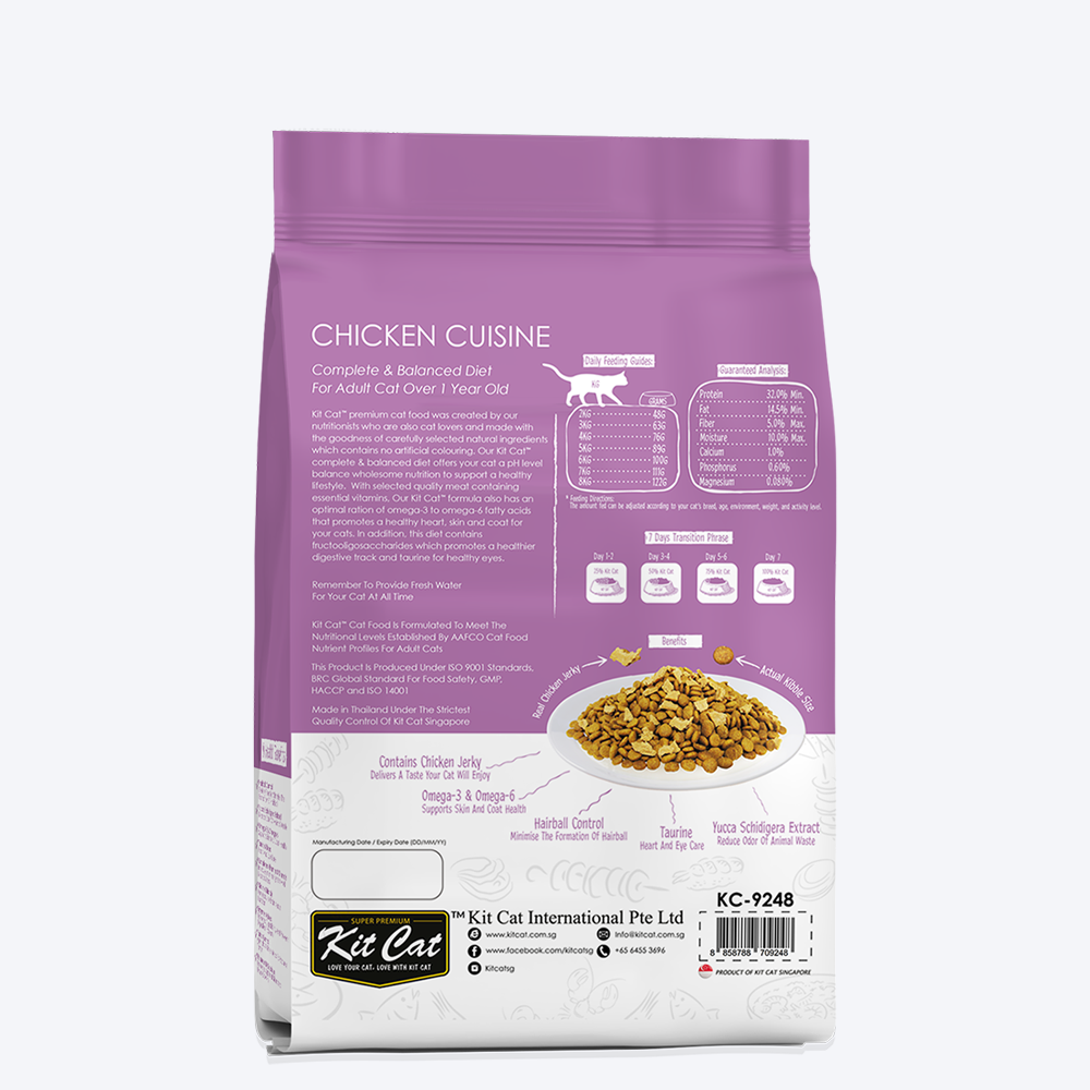 Kit Cat Chicken Cuisine Premium Adult Dry Cat Food - Heads Up For Tails