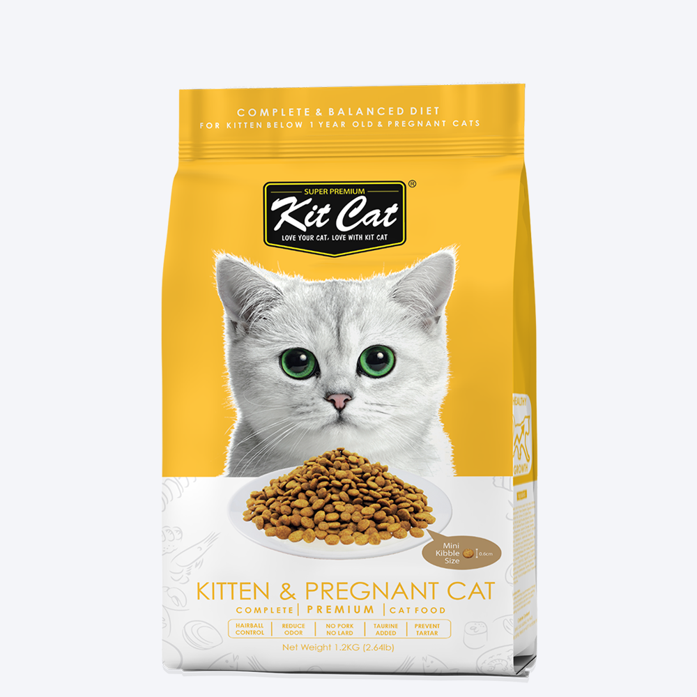 Kit Cat Chicken Premium Dry Kitten & Pregnant Cat Food - Heads Up For Tails