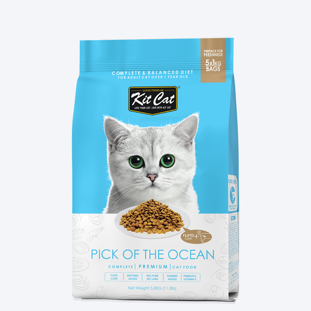Kit Cat Ocean Fish Premium Adult Dry Cat Food - Heads Up For Tails