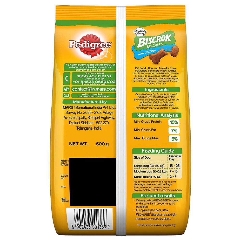 Pedigree Biscrok Chicken Flavour Dog Biscuits(Above 4 Months - Heads Up For Tails