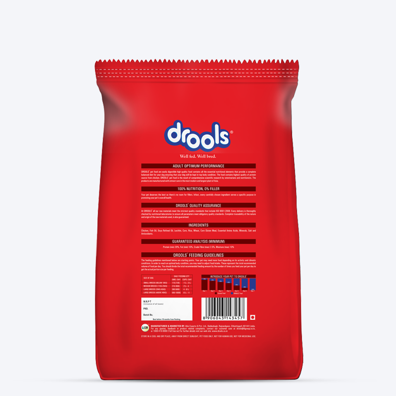 Drools Optimum Performance Adult Dry Dog Food - Heads Up For Tails