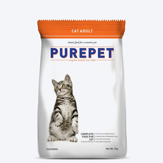 PurePet Mackerel Adult Dry Cat Food, - 7kg - Heads Up For Tails
