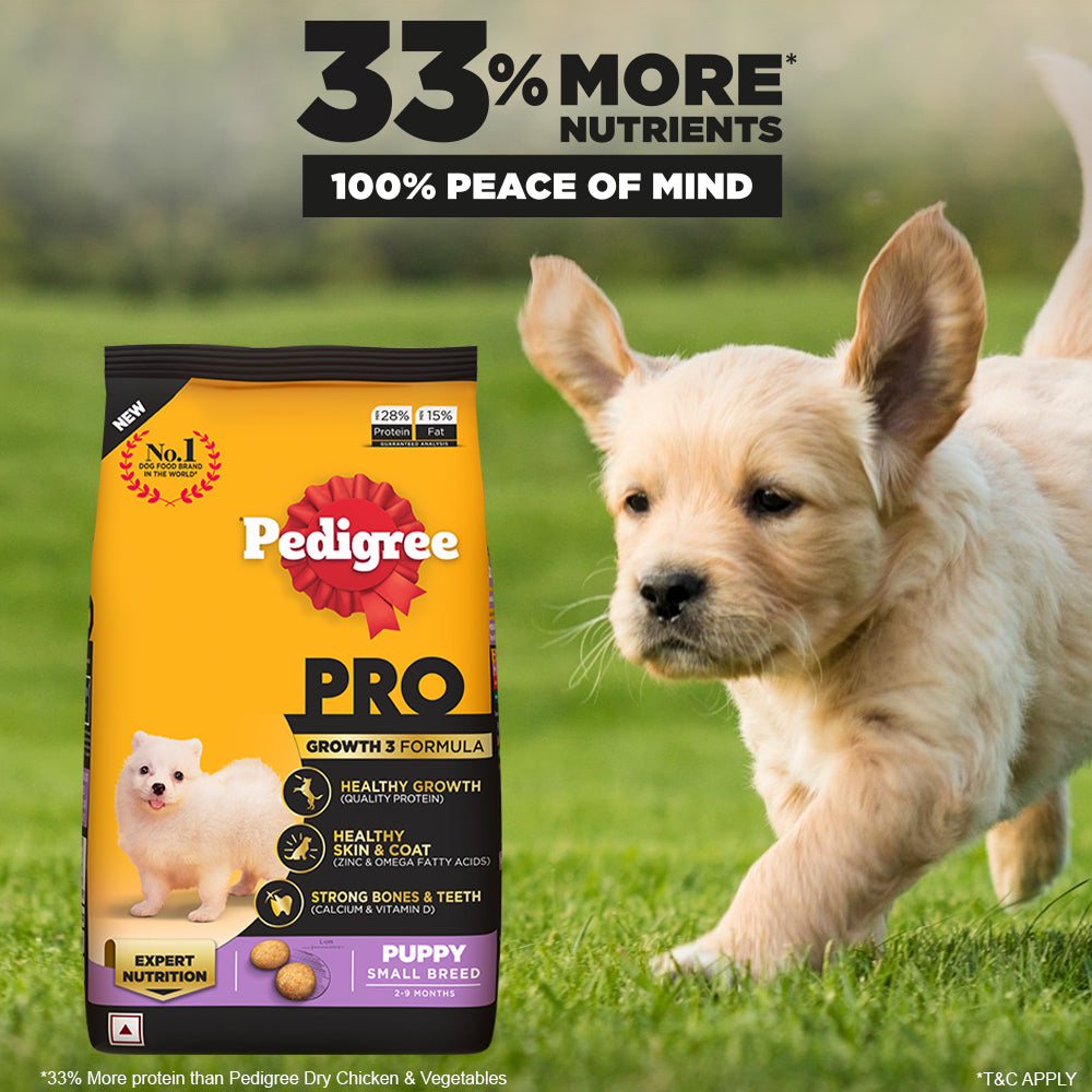 Pedigree PRO Expert Nutrition Small Breed (2-9 Months) Dry Puppy Food - Heads Up For Tails