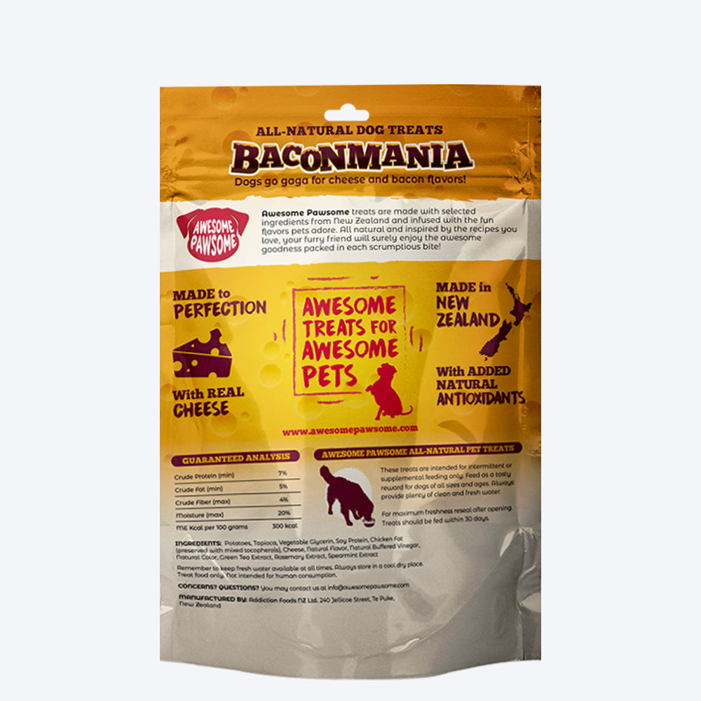 Awesome Pawsome Baconmania Dog Treat - 85 g - Heads Up For Tails