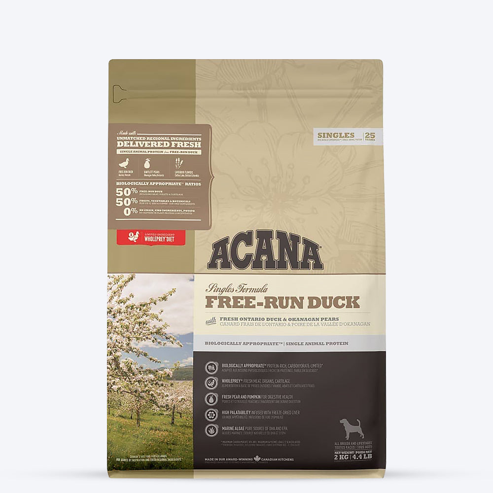 Acana Free-Run Duck Dry Dog Food - All Breeds & Ages - Heads Up For Tails