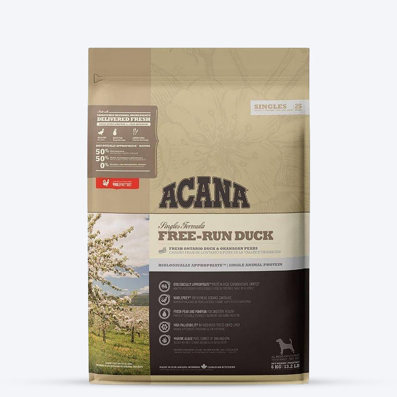Acana Free-Run Duck Dry Dog Food - All Breeds & Ages - Heads Up For Tails