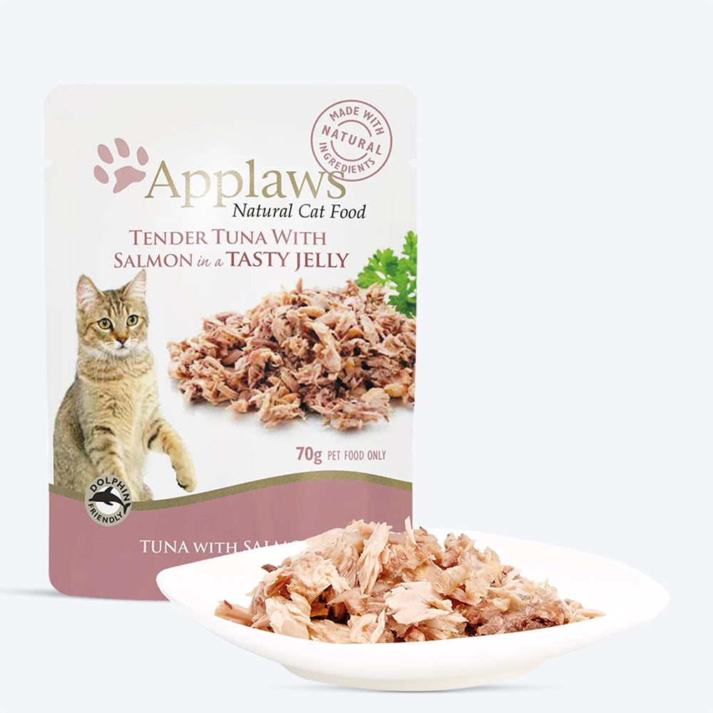 Applaws Natural Cat 55% Tuna with 7% Salmon in Jelly Wet Cat Food - 70 g - Heads Up For Tails
