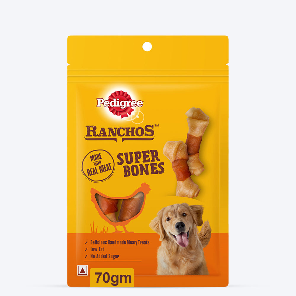 Pedigree Ranchos Super Bones Chicken And Milky Dog Treat - 70 gm - Heads Up For Tails