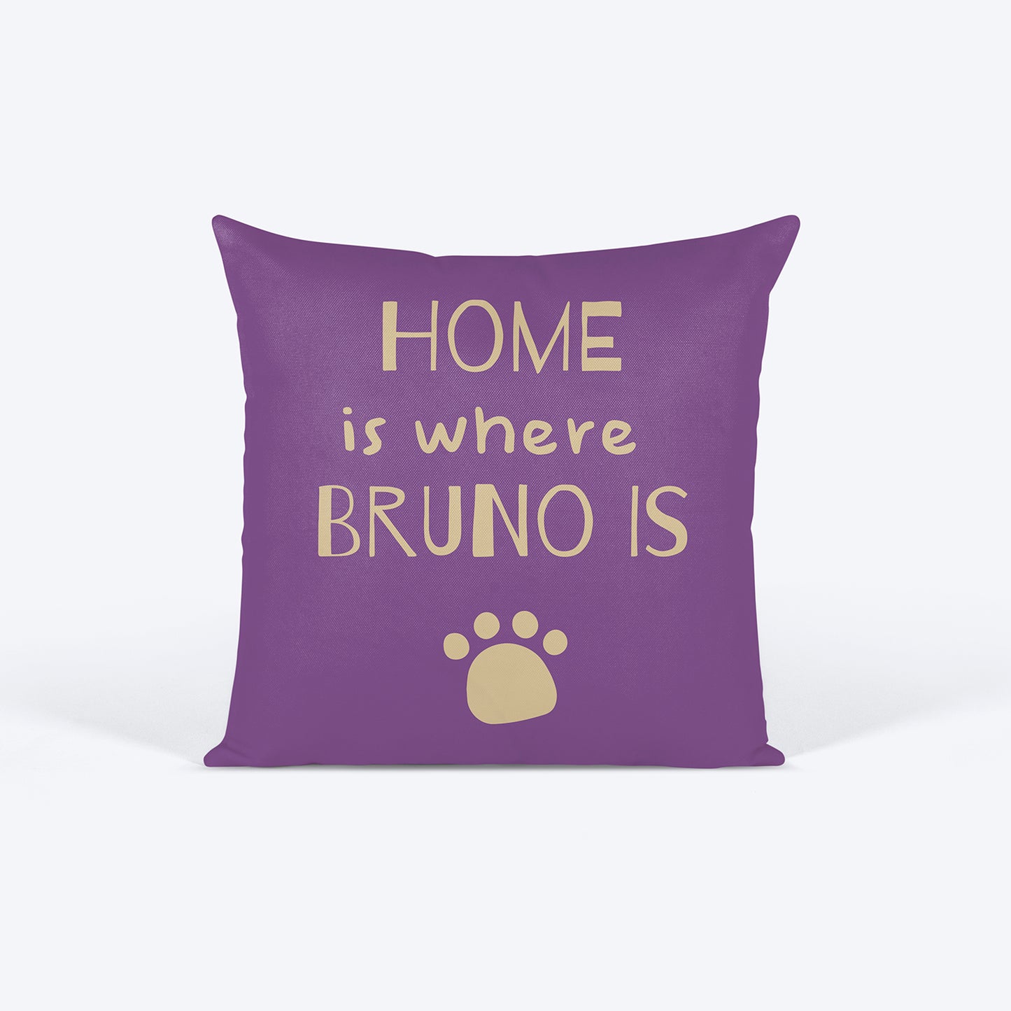 HUFT Home Is Where (Pet Name) Is Personalised Cushion - 12 inches (30 x 30 cm) - Heads Up For Tails