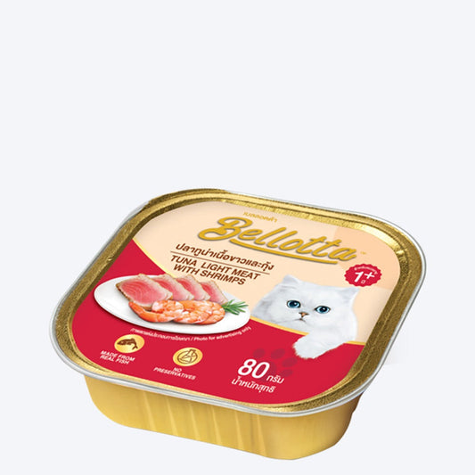 Bellotta Tuna Light Meat With Shrimps Wet Cat Food - 80 gm - Heads Up For Tails