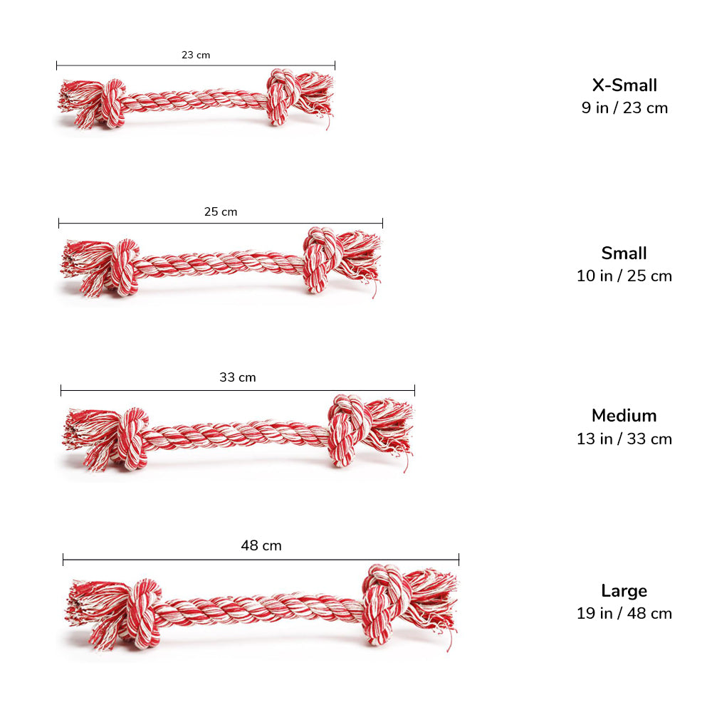 Better Than Basics Dog Rope Toy with Two Knots - Pink - Heads Up For Tails