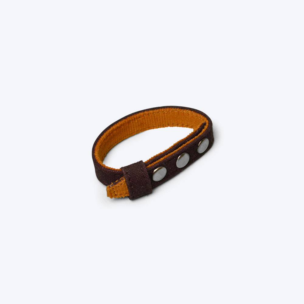 IndieGood Matching Corduroy Dog Collar & Bracelet Set For Humans - Brown - Heads Up For Tails