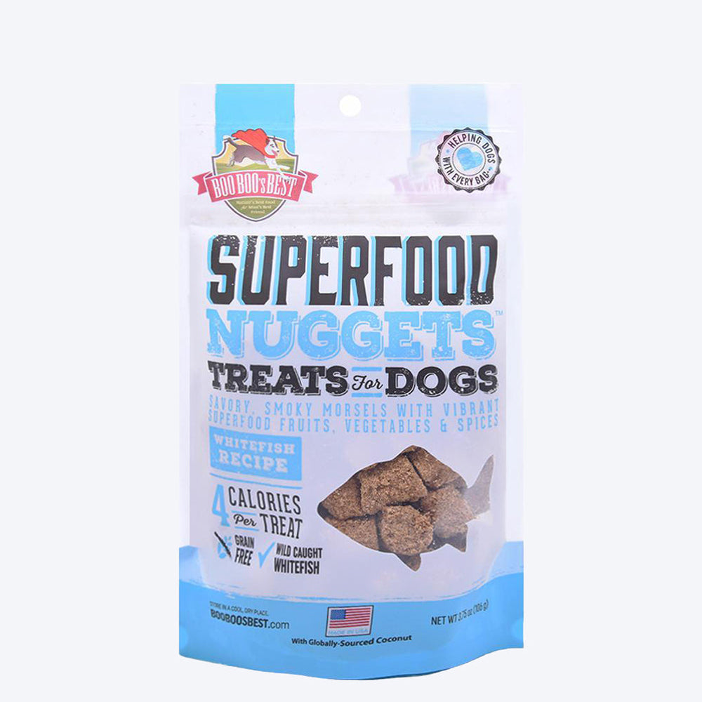 Boo Boo's Best Super Food Nuggets Dog Treats - Whitefish Recipe - 106 g - Heads Up For Tails
