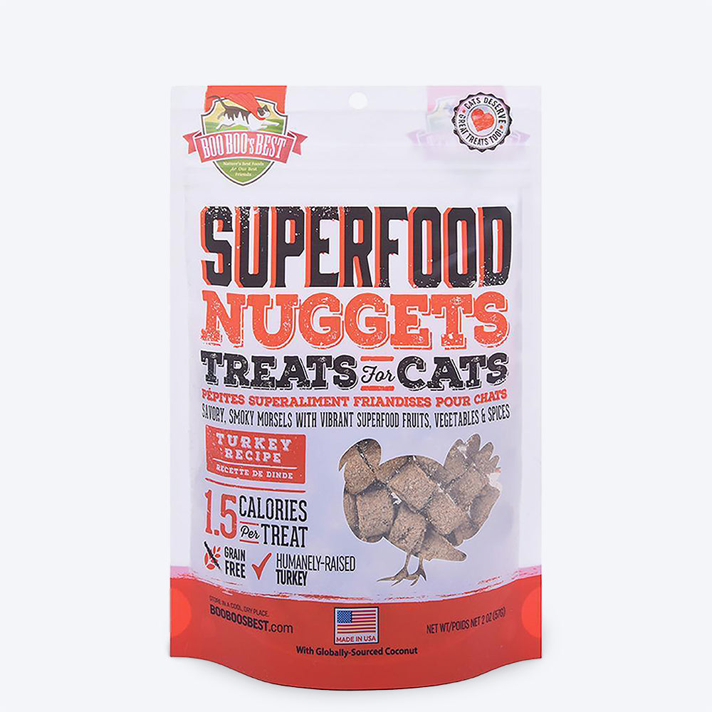 Boo Boo's Best SuperFood Nuggets Treats for Cats - Turkey Recipe - 57 g - Heads Up For Tails