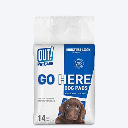 Bramton OUT! Go Here Dog Pads - Moisture Lock Training Pads - Heads Up For Tails