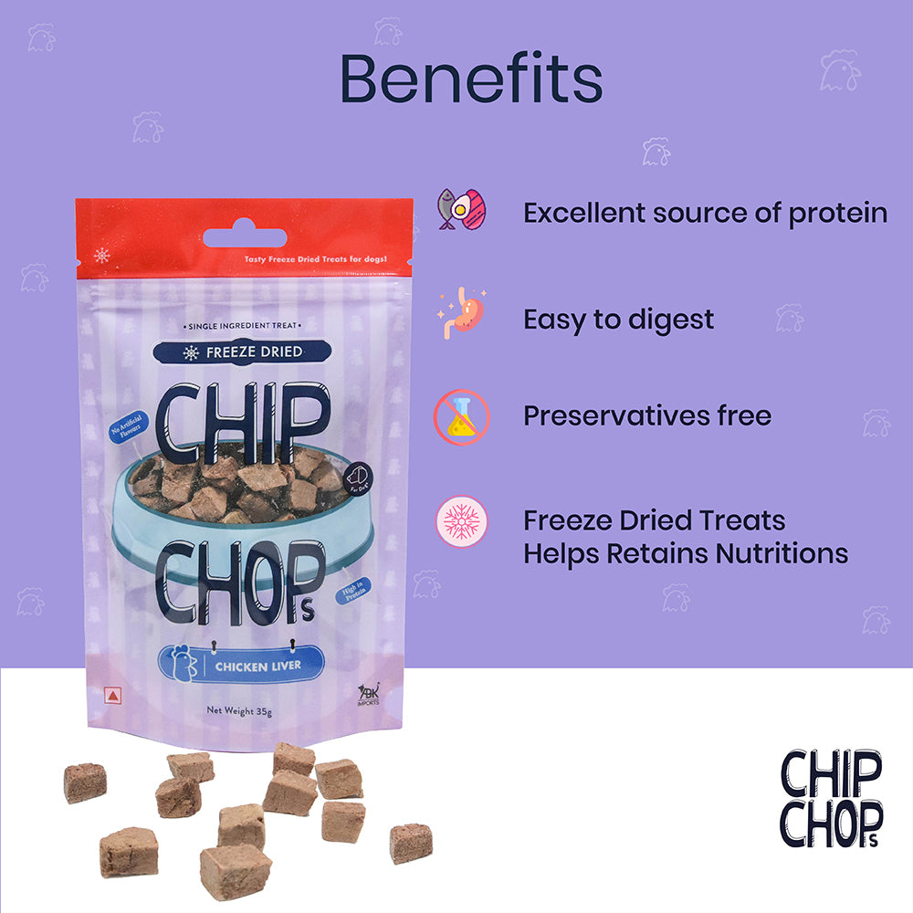 Chip Chops Freeze Dried Chicken Liver Dog Treat - 35g-2