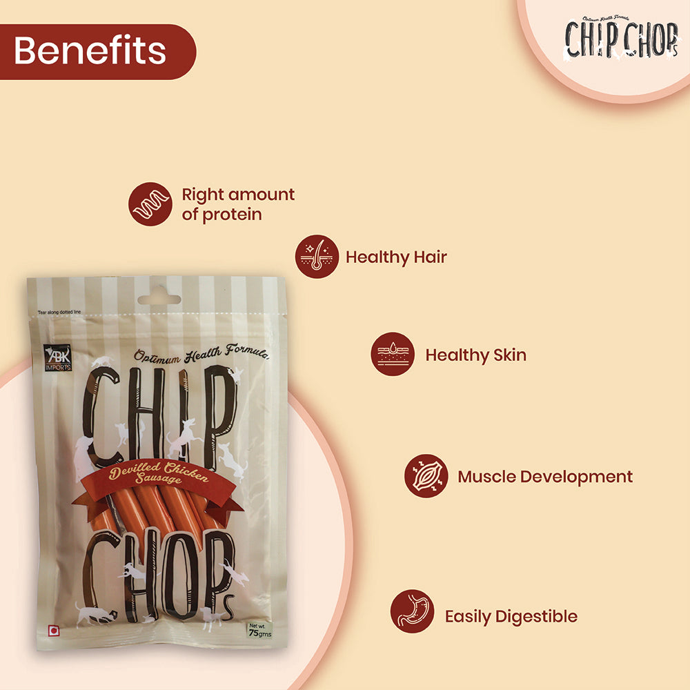 Chip Chops Dog Treats - Devilled Chicken Sausage - 70 g-2