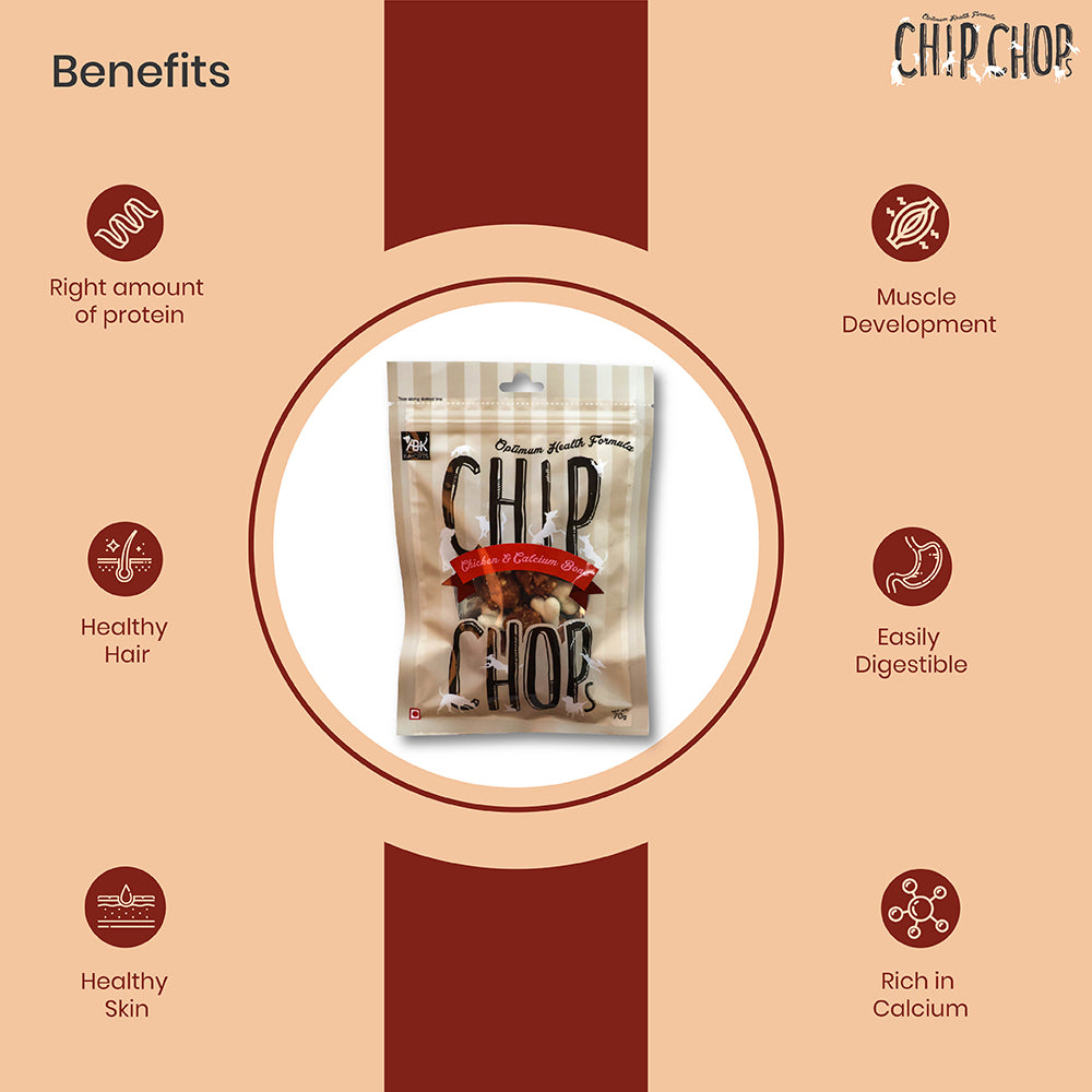Chip Chops Dog Treats - Chicken & Calcium Bone - 70 g-2
