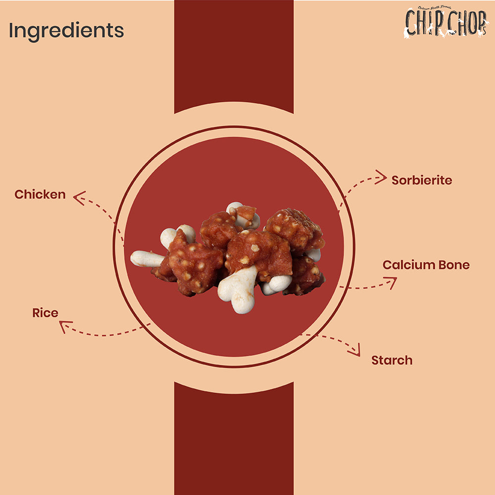 Chip Chops Dog Treats - Chicken & Calcium Bone - 70 g-3