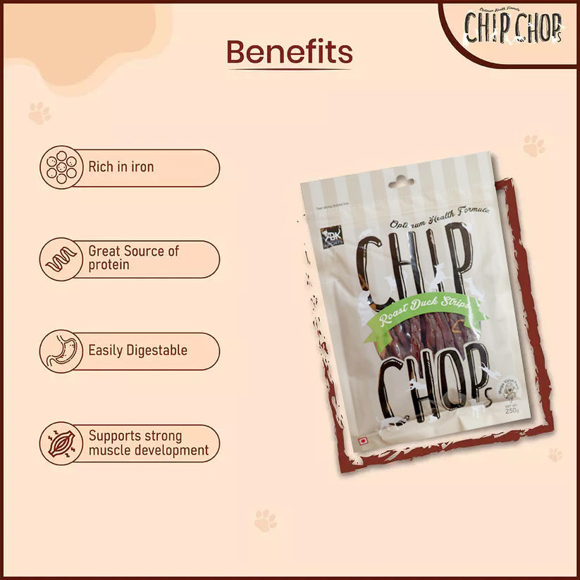 Chip Chops Dog Treats - Roast Duck Strips - 250g-2