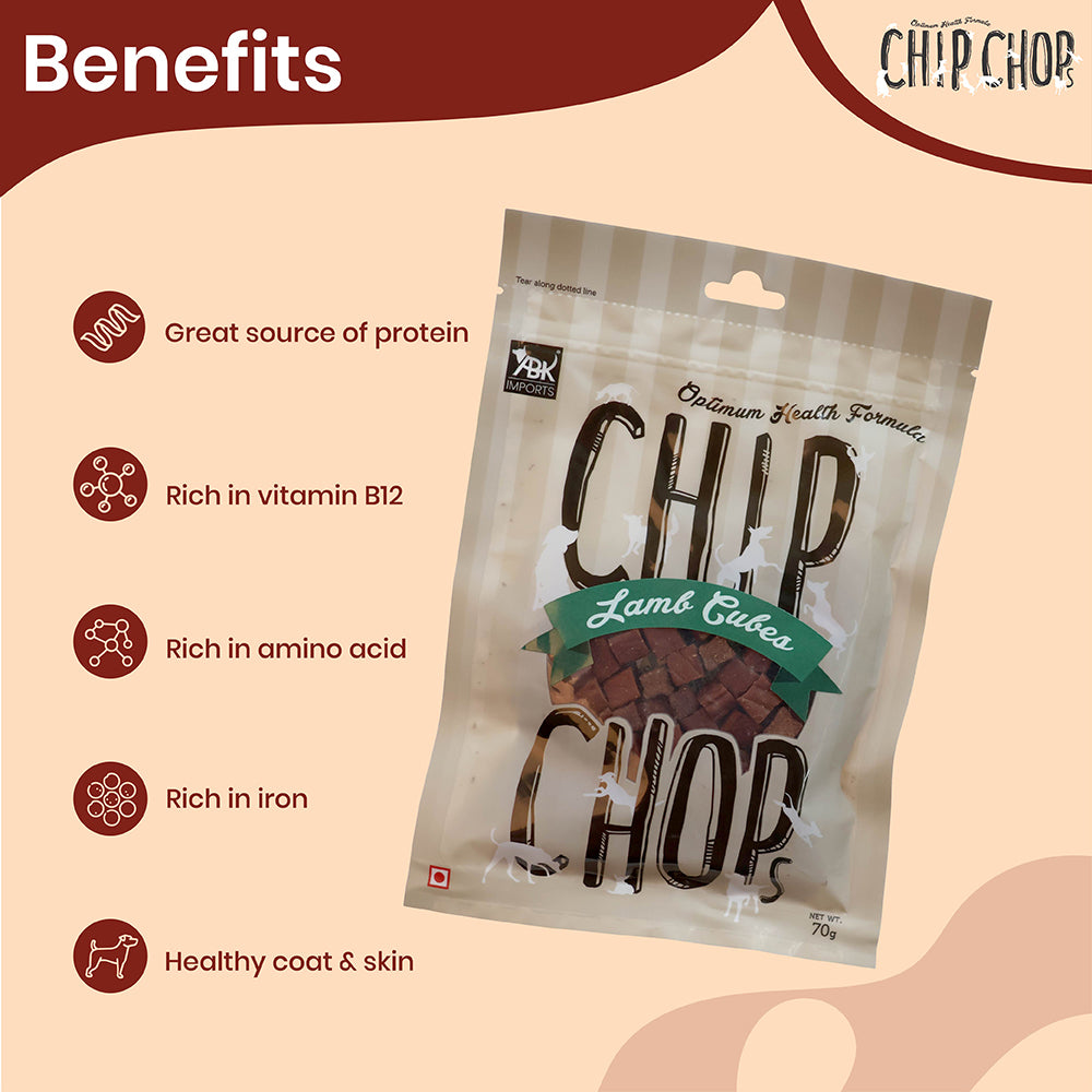 Chip Chops Dog Treats - Lamb Cubes - 70 g-2