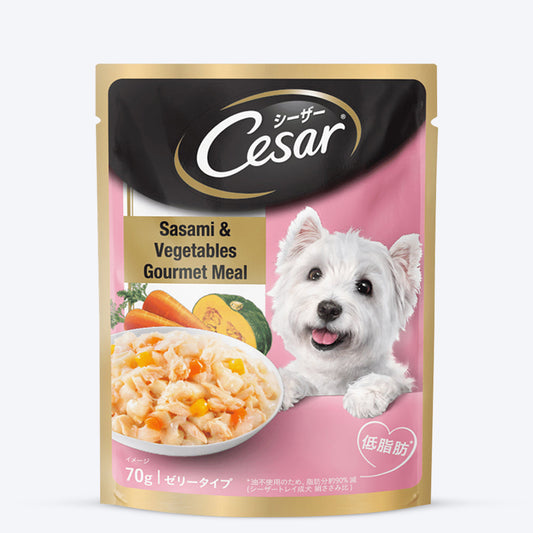 Cesar Adult Sasami & Vegetables Wet Dog Food - 16 X 70 g - Heads Up For Tails