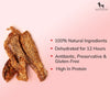Sara's Doggie Treats Chicken Jerky with Applesauce, 70 g, featuring a dog on the packaging and natural ingredients.