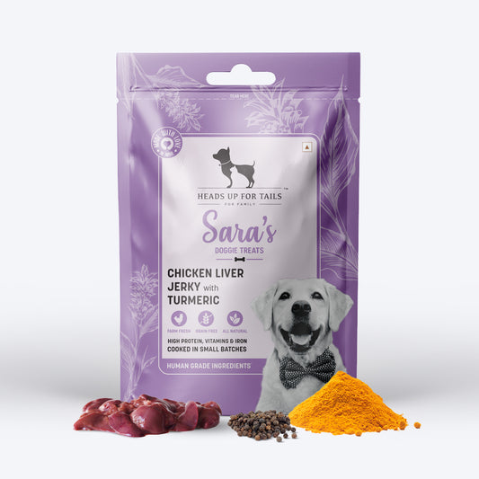 Sara's Doggie Treats - Chicken Liver With Turmeric - 70 g - Heads Up For Tails
