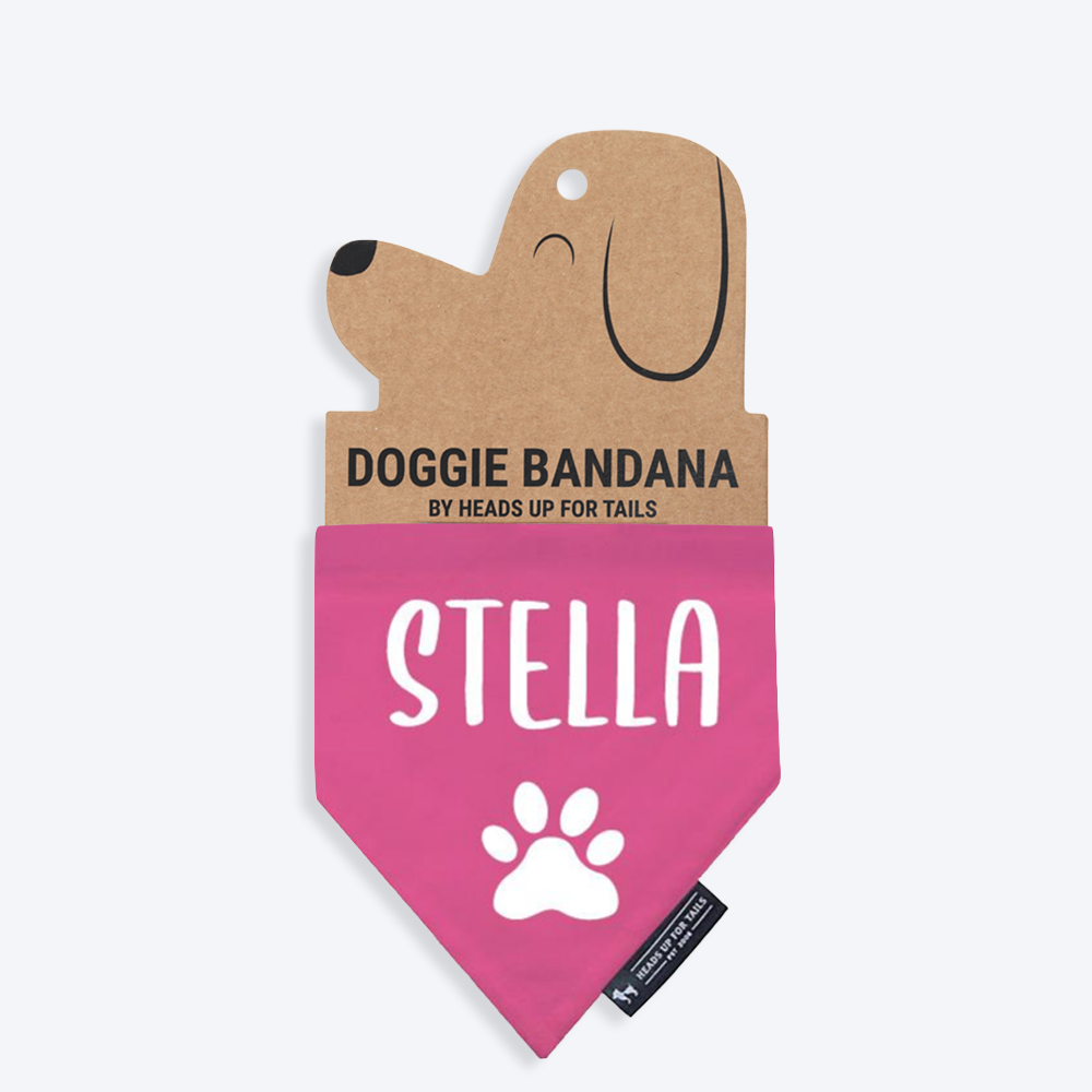 Classic Love Pink Personalised Dog Bandana - Heads Up For Tails