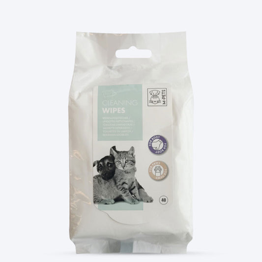 M-Pets Travel Cleaning Wipes For Dogs & Cats - Grey - 15 x 20 cm - Heads Up For Tails