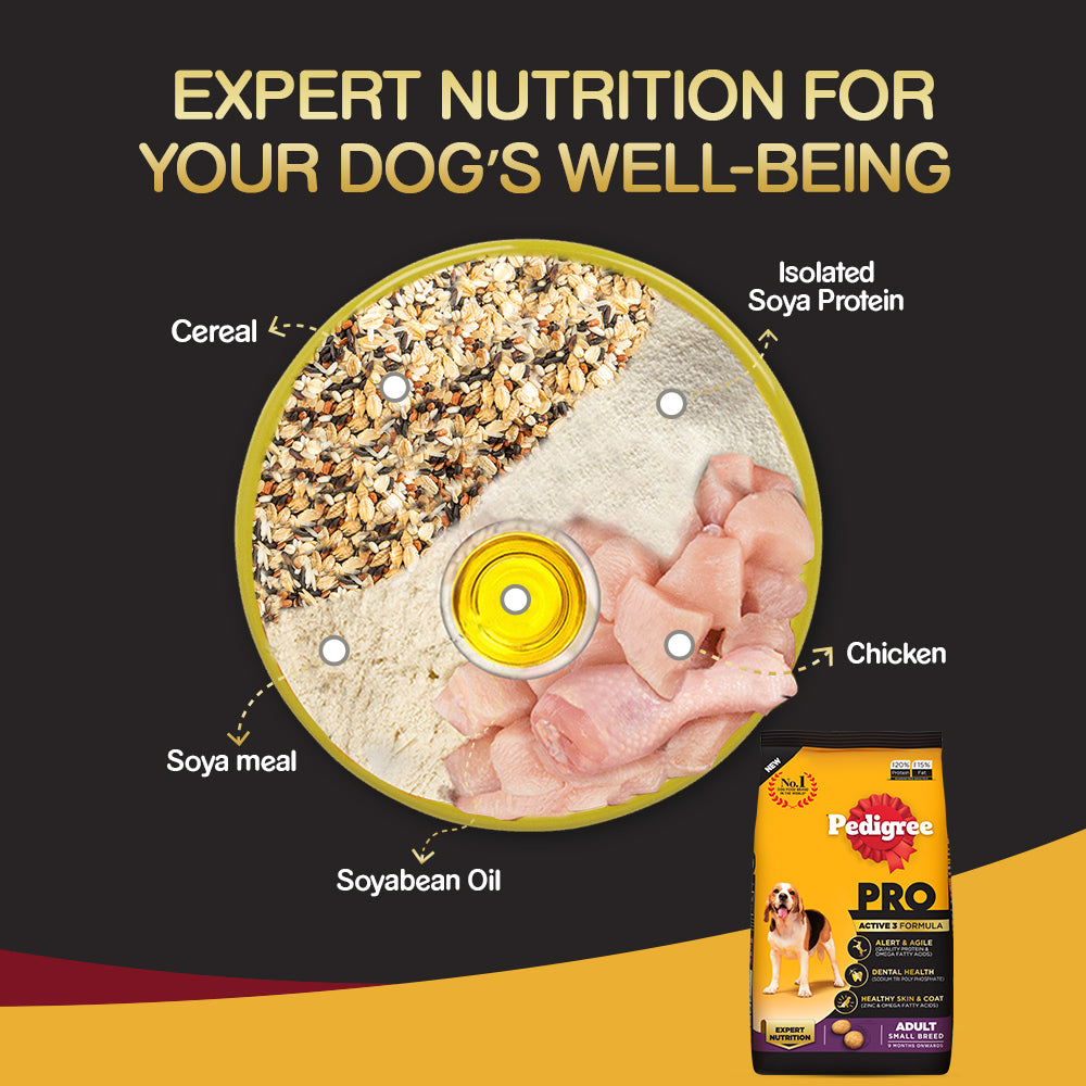 Pedigree PRO Expert Nutrition Adult Small Breed Dogs (9 Months Onwards) Dry Dog Food - Heads Up For Tails