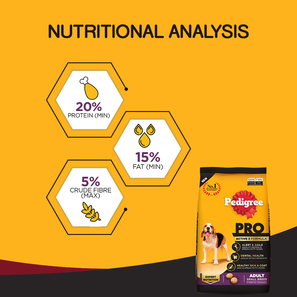 Pedigree PRO Expert Nutrition Adult Small Breed Dogs (9 Months Onwards) Dry Dog Food - Heads Up For Tails