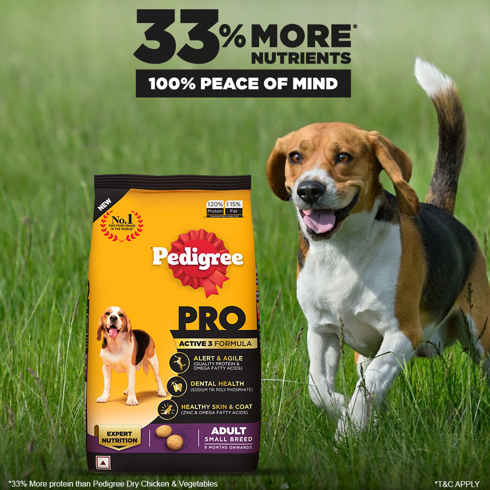 Pedigree PRO Expert Nutrition Adult Small Breed Dogs (9 Months Onwards) Dry Dog Food - Heads Up For Tails