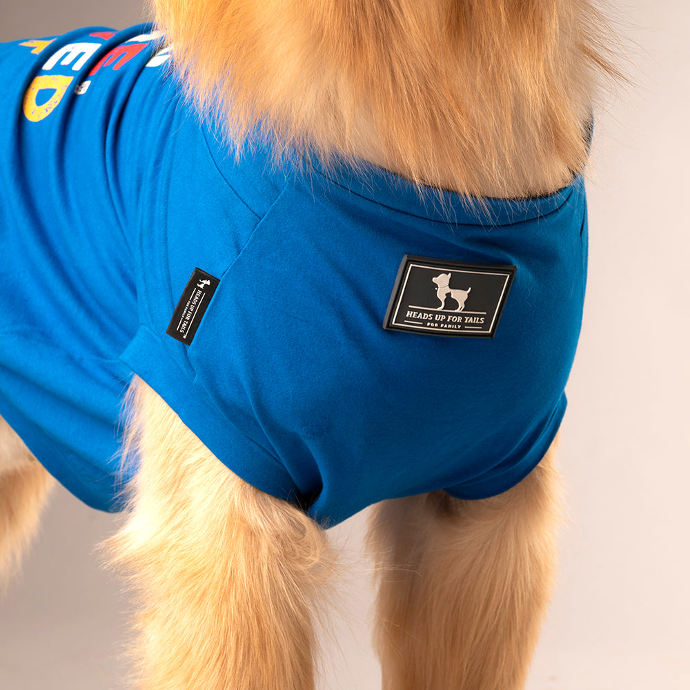 HUFT Been There Chewed That T-Shirt For Dogs - Blue - Heads Up For Tails