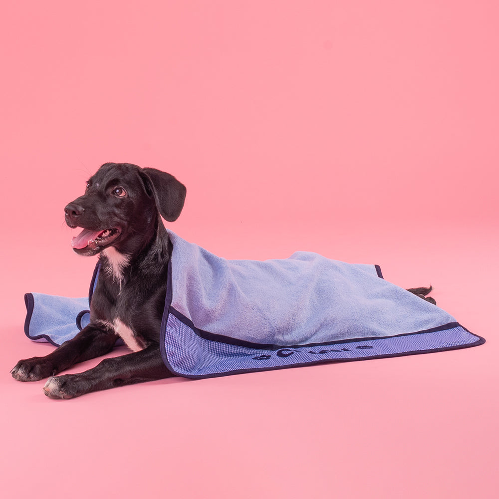 HUFT Cutest Microfiber Towel For Puppy & Kitten - Light Blue - Heads Up For Tails