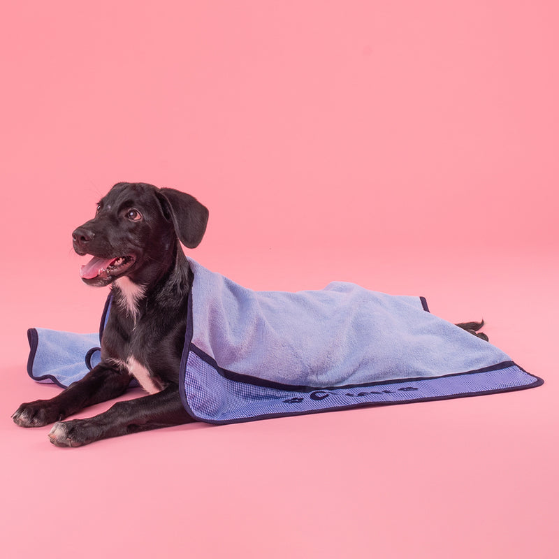 HUFT Cutest Microfiber Towel For Puppy & Kitten - Light Blue - Heads Up For Tails