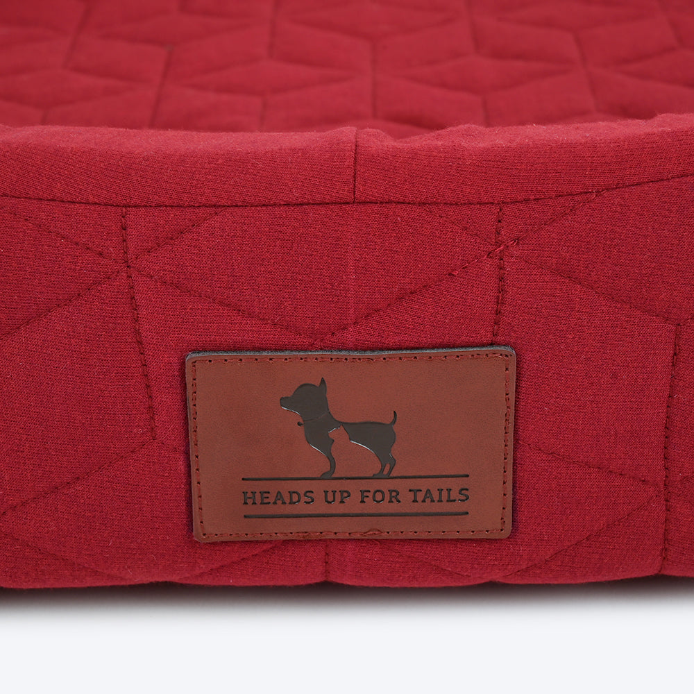 HUFT Majestic Maroon Quilted Oval Dog Bed-8