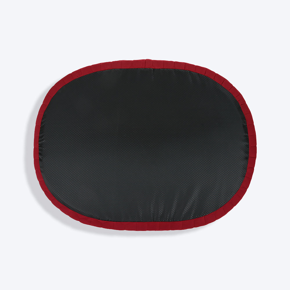 HUFT Majestic Maroon Quilted Oval Dog Bed-9