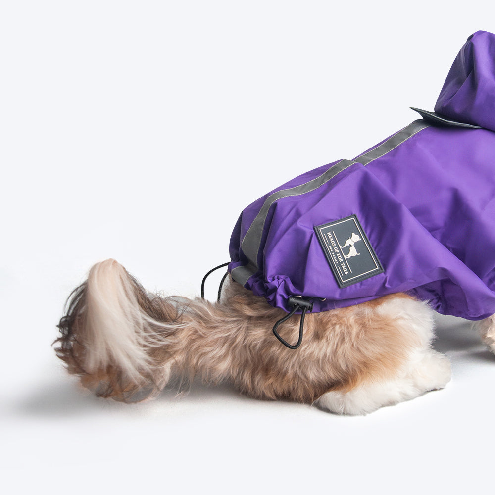 HUFT Drizzle Buddy Dog Raincoat - Purple - Heads Up For Tails